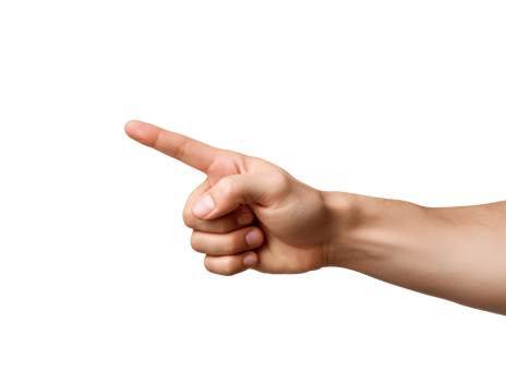 Hand Pointing isolated on transparent background png