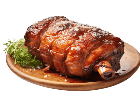 Grilled pork knuckle isolated on transparent background png