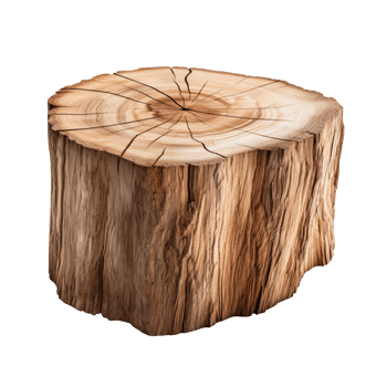 Hardwood tree stump isolated on transparent background png