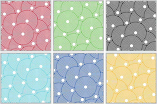 Colorful concentric circle patterns vector