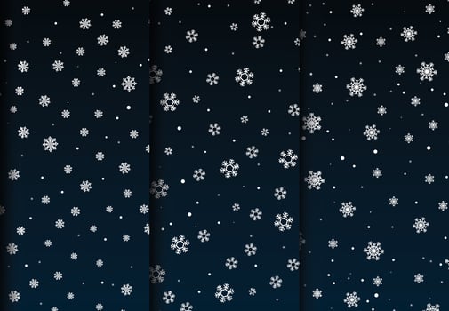 Set of snow background patterns vector