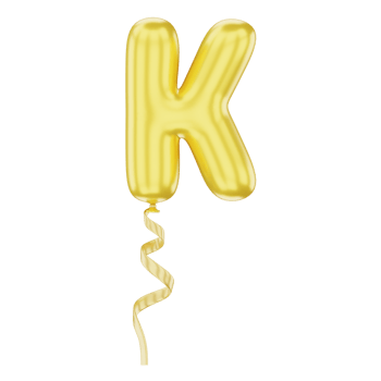 3D Balloon Alphabet K Icon Illustration for uiux, web, app, infographic, etc png