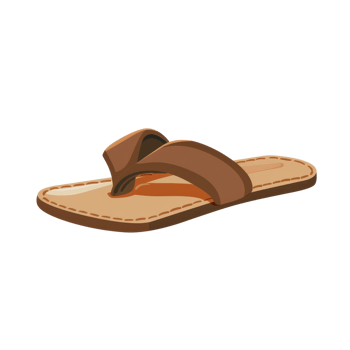 Beach slippers isolated on a transparent background. illustration. png