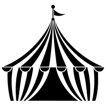 Circus tent black silhouette illustration vector