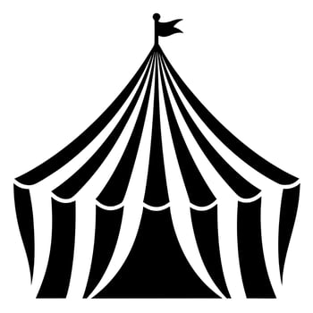 Circus tent black silhouette illustration vector