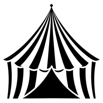 Circus tent black silhouette illustration vector