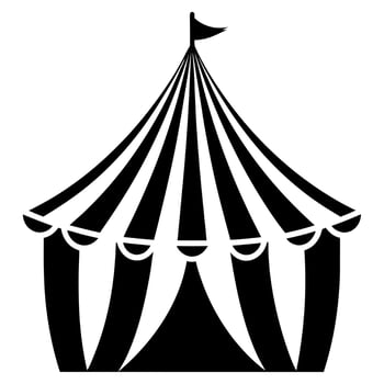 Circus tent black silhouette illustration vector