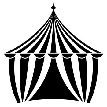 Circus tent black silhouette illustration vector
