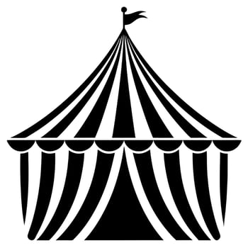 Circus tent black silhouette illustration vector