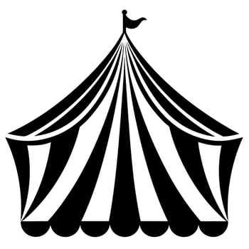 Circus tent black silhouette illustration vector
