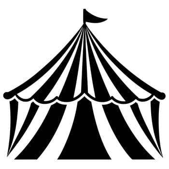 Circus tent black silhouette illustration vector