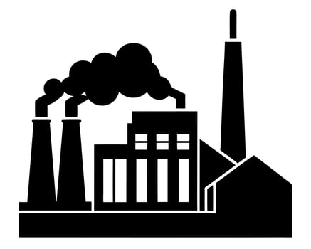 Factory black silhouette illustration vector