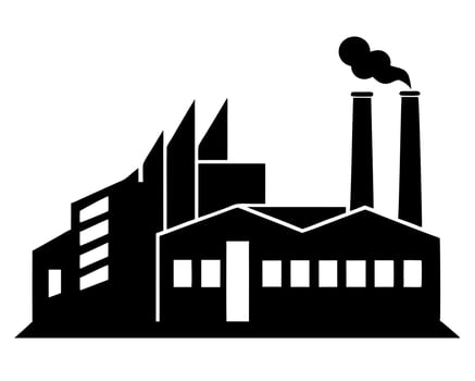Factory black silhouette illustration vector