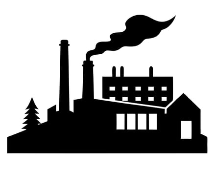 Factory black silhouette illustration vector