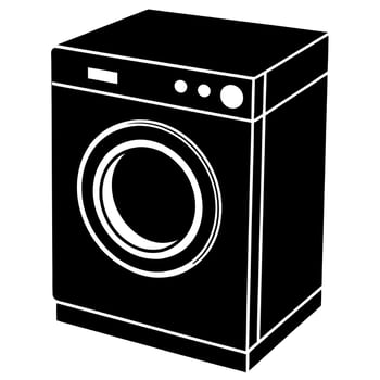 washing machine black silhouette illustration vector