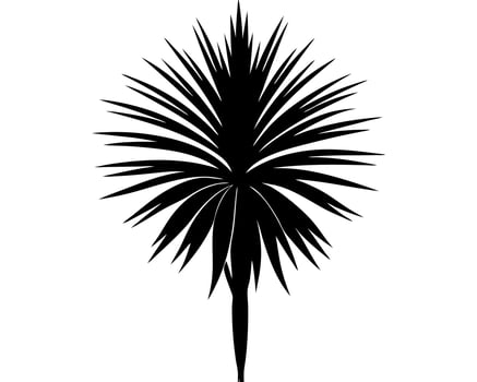 Yucca flower black silhouette illustration vector