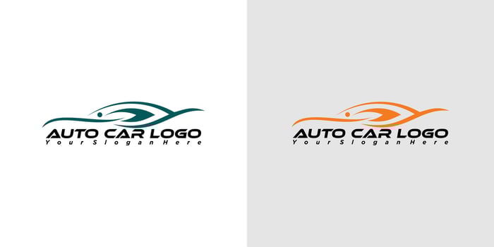 Auto Car Logo Design with Concept Sports Vehicle Silhouette Stock premium vector