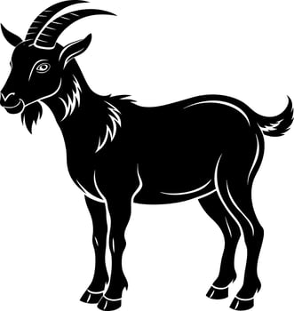 goat silhouette illustration Design on a white background vector