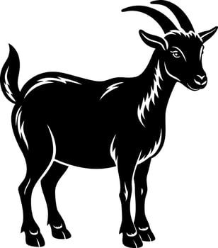 goat silhouette illustration Design on a white background vector