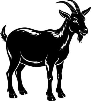 goat silhouette illustration Design on a white background vector