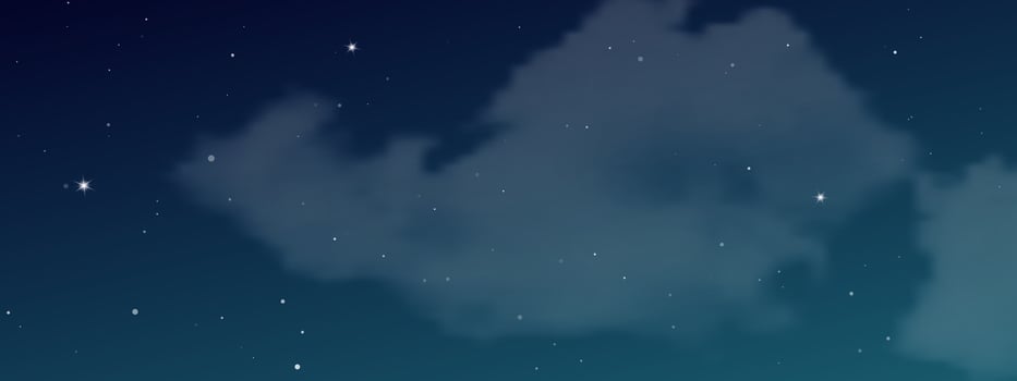 Night sky with clouds and many stars vector