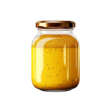 mustard in a jar isolated on transparent background png