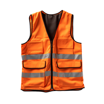Orange safety vest isolated on transparent background png