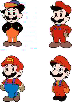 Four different cartoon characters of Mario vector