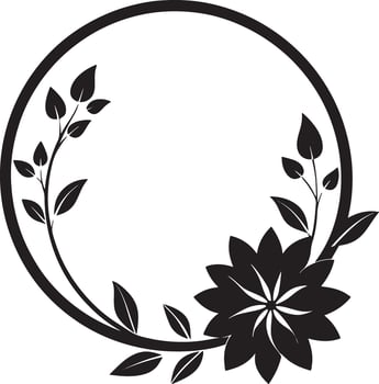 abstract circle frame flower silhouette illustration vector