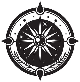 Celestial Glyph Silhouette On White Background vector