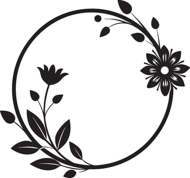 abstract circle frame flower silhouette illustration vector