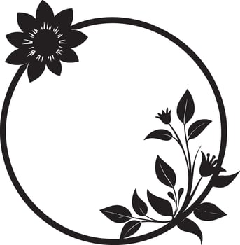 abstract circle frame flower silhouette illustration vector