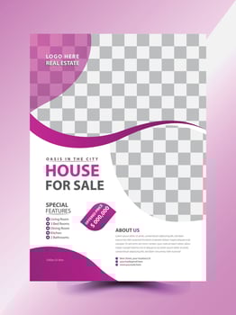 Real estate home for sale or Flyer Design Template Free vector