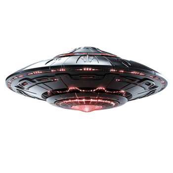 UFO alien ship isolated on transparent background png