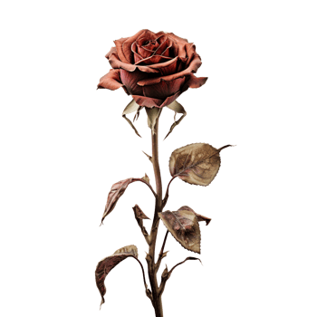 Withered dry rose isolated on transparent background png
