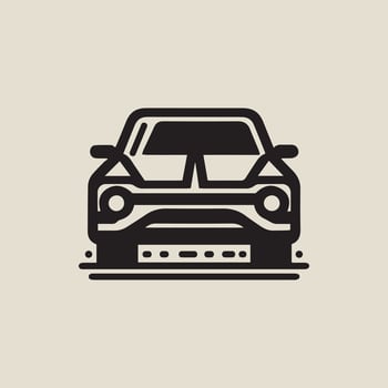 Modern Classic Car Front View icon, Offroad car simulator silhouette illustration vector