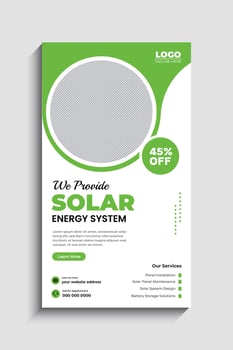 Solar Energy social media story or web banner template vector