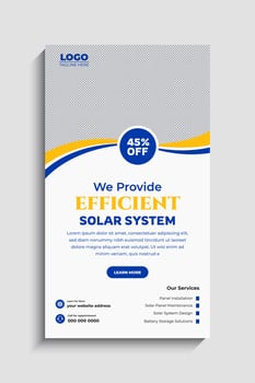 Solar Energy social media story or web banner template vector