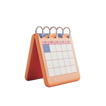 3D calendar on transparent background vibrant colors 8K quality png