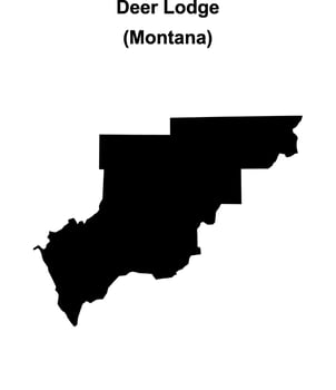 Deer Lodge County, Montana blank outline map vector