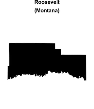 Roosevelt County, Montana blank outline map vector