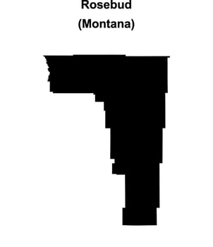 Rosebud County, Montana blank outline map vector