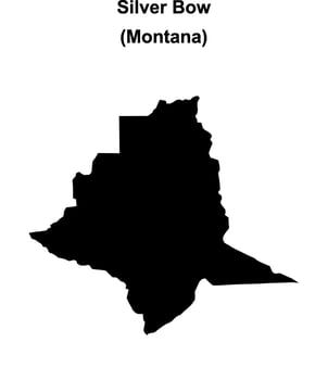 Silver Bow County, Montana blank outline map vector