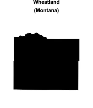 Wheatland County, Montana blank outline map vector