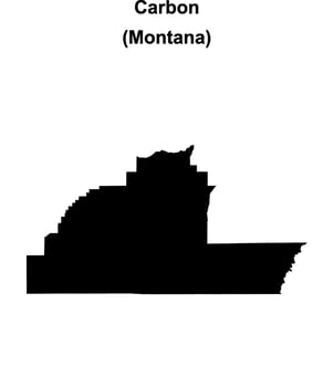 Carbon County, Montana blank outline map vector