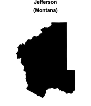 Jefferson County, Montana blank outline map vector