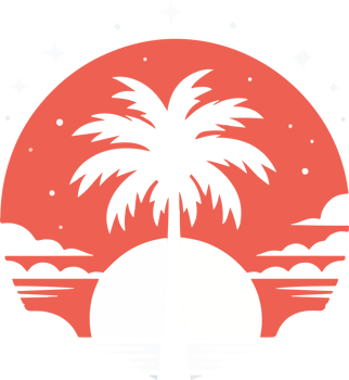 Tropical Sunset with Palm Tree png