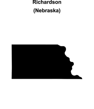 Richardson County, Nebraska blank outline map vector