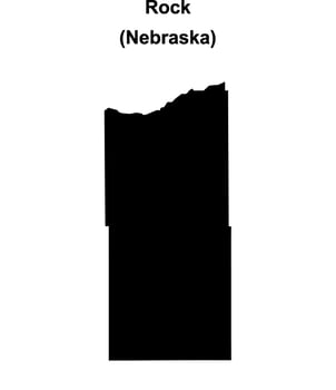 Rock County, Nebraska blank outline map vector