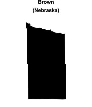 Brown County, Nebraska blank outline map vector